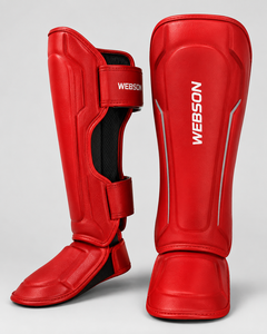 Protector de Piernas Deportivo Webson Rojo de Cuero PU con Cierre de Velcro, Protección Integral Ligera para Adultos, Precio Económico - Product Image 2