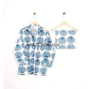 Conjunto de Pijamas de Algodón 100% al por Mayor, Pantalones Largos Casuales, Mangas Largas, Ropa de Dormir Gruesa para Otoño e Invierno, Cintura Elástica para el Hogar - Product Image 2