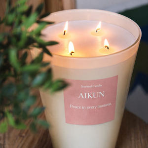 Bougie d'aromathérapie haut de gamme AIKUN avec orange sanguine Tarocco et basilic citronné, en pot de verre, parfumée et épicée, pour commandes OEM en gros - Product Image 2