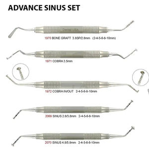 Kit de Instrumentos para Levantamiento de Seno X4, Instrumentos Dentales Avanzados para Implantes, Elevadores Manuales con Recubrimiento Dorado, Acero Inoxidable Alemán de Primera Clase - Product Image 2