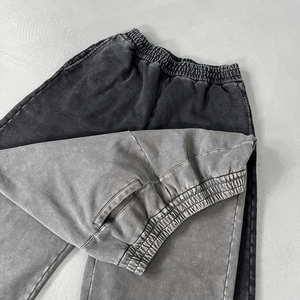 High Quality 440gsm Outdoor Streetwear Acid Wash Trousers men's pants Washed Retro Scimitar Pants <b>Oversized</b> <b>Joggers</b> Sweatpants - Product Image 5
