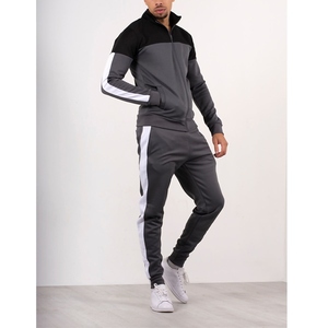 Men's Color Blocking <b>Track</b> <b>Jacket</b> Full Zipper Casual Breathable Polyester Cotton Autumn Sportswear With Side Pockets - Product Image 5