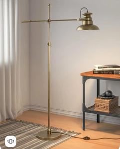Lámpara de Pie Industrial de Latón con Altura Ajustable, Pantalla de Cúpula, Luz Cálida, Uso Residencial - Product Image 1