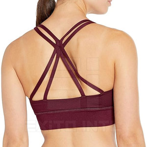 High Quality Breathable Women's Fitness Sports <b>Bra</b> Custom Made Pakistan Spandex/Nylon Light Support Gym Wear - Product Image 2
