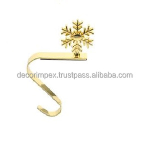Soporte de calcetín navideño de metal personalizado al por mayor, decoración de Festival plateada con diseño único del fabricante - Product Image 1