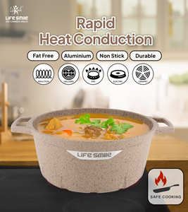 Premium 10-Piece Granite Non-Stick Cookware Set with <b>Silicone</b>-Rimmed Lids, Induction-Ready Base & <b>Silicone</b> <b>Gloves</b> Included - Product Image 4