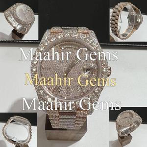 Reloj de Lujo con Diamantes Simulados VVS, Estilo Hiphop, Caja Cuadrada de Acero Inoxidable, Correa de Moissanita, Resistente al Agua 10 Bar - Product Image 2