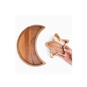 Décorations murales en bois pour le Ramadan, lune et étoile, plateau à fruits en forme d'étoile et de lune, au meilleur prix - Product Image 1