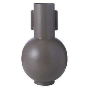 Modern Matte Brown Metal <b>Bud</b> <b>Vase</b> Nordic Minimalist Round Ball Flower <b>Vase</b> for Home Decor Industrial Style Iron Tabletop <b>Vase</b> - Product Image 1