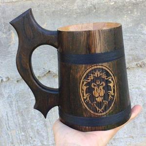 Classical Handmade Natural Solid Wood <b>Drinking</b> Mug for Tea Beer Wine Milk <b>Coffee</b> Free, Minimalist - Product Image 3