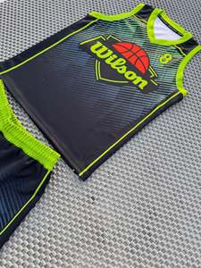 Ensemble de maillots de basketball sublimés vert et jaune pour garçons, coupe athlétique, anti-transpiration, en polyester – Meilleur prix, les plus vendus - Product Image 4