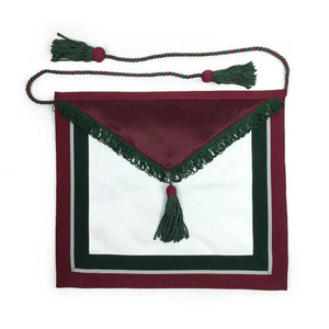 Delantal Masónico Bordado Personalizado Blanco y Azul Rectangular con Símbolo del Ojo que Todo lo Ve y Compases, Insignia Cosida para Aplicación en Prendas - Product Image 4