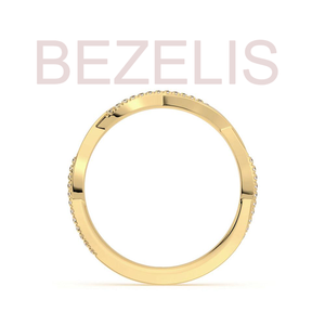 Pulsera de diamantes cultivados en laboratorio con pavé retorcido, oro amarillo de 14K, pulsera apilable, joyería fina contemporánea para mujer, para regalo. - Product Image 3