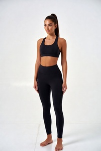 Conjunto de Yoga de Dos Piezas, Ropa Deportiva para Gimnasio, Entrenamiento, Fitness, Material Elástico Transpirable Ecológico, Control de Sudor Cómodo - Product Image 4