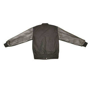 Blouson universitaire de baseball unisexe de haute qualité, col montant, en laine d'hiver, manches longues en coton et cuir, personnalisable, tendance - Product Image 2