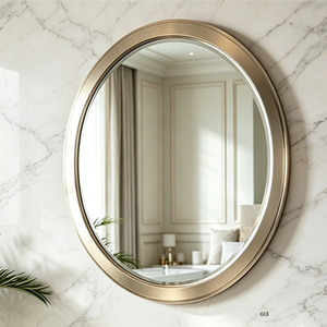 Modern Round Metal Wall Mirror <b>Large</b> Decorative Gold Brass <b>Frame</b> Accent Mirror For Home Hotel And Bathroom Decoration - Product Image 6