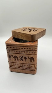 Porte-encens en bois découpé au laser, diffuseur d'aromathérapie avec bol métallique, décoration de bureau parfumée - Product Image 4