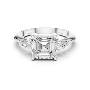 Anillo de Diamantes Cultivados en Laboratorio con Corte Asscher y Pera de Calidad Premium, Oro Blanco de 14K, Certificado GRA, Joyería Fina de Lujo al por Mayor OEM - Product Image 6