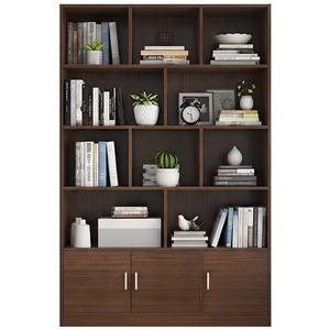 Luxury Minimalist Teak <b>Wood</b> <b>Bookcase</b> Three Door Base Home Display Showcase - Product Image 1