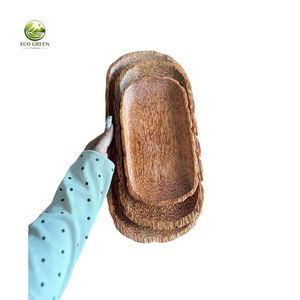 Plat à sauce et petit plat de service en bois de coco naturel, mini-bol en bois fait main écologique pour épices et condiments - Product Image 3