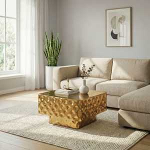 Mesa de Centro Moderna Focal Point con Superficie Texturizada, Muebles Contemporáneos para Sala de Estar, Diseño Decorativo - Product Image 3