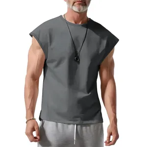 Men's High Street Style V-neck Tank Top 100% Polyester Solid Crocheted Anti-Pilling Quick Dry Breathable Custom Design Private - Product Image 4