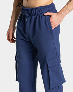 Custom logo wide Leg Cargo Joggers with Elastic Waistband, Zipped Pockets & Drawstring Gym, Workout made in Pakistan - Product Image 2