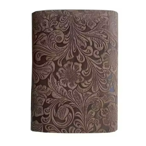 Diario de Cuero Genuino con Cierre de Llave, Tapa Dura, Estilo Vintage, con Papel Deckle Hecho a Mano, Diseño Floral Religioso Clásico en Relieve - Product Image 3