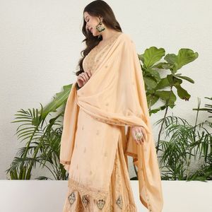 Ensemble haut et palazzo brodés en chinon de qualité supérieure avec dupatta brodée de créateur, tenue de soirée, prix de gros par Royal Exports - Product Image 4