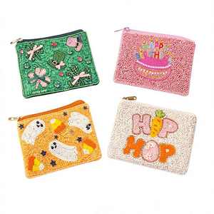 Porte-monnaie portable fait main avec motif géométrique, grande taille, doublure en polyester résistante à l'eau - Product Image 5