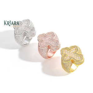Unisex <b>Cross</b> Shape Moissanite Cocktail <b>Ring</b> 925 <b>Silver</b> Rhodium Plated Luxury Party Jewelry - Product Image 5