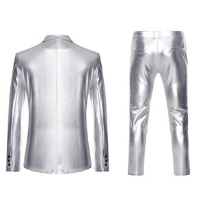 Traje de Hombre Personalizado para Club Nocturno, Traje de 2 Piezas, Chaqueta y Pantalones Brillantes en Dorado, Ropa Masculina de Moda, Trajes para Discoteca - Product Image 4