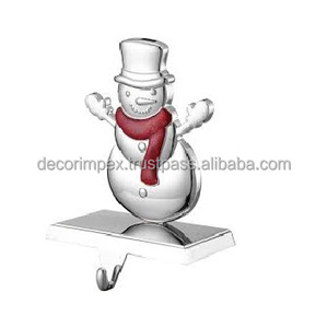 Ensemble de 2 par Impex Decor Made In India Christmas Santa Design Porte-bas en métal aluminium argenté pour la décoration intérieure - Product Image 6