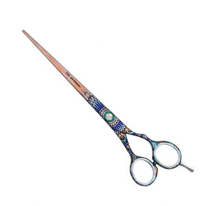 Tijeras Profesionales Curvas de Titanio Dorado para Adelgazar el Pelo de Mascotas, Tijeras para Peluquería Canina, Productos para el Cuidado de Mascotas - Product Image 1