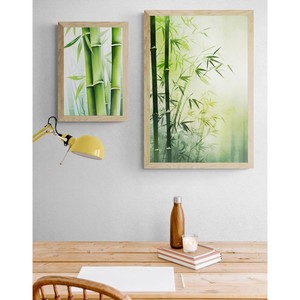 Arte de Pared de Madera con Hojas de Bambú Pintadas a Mano |   Adorno Colgante de Madera Natural |   Venta al por Mayor en Moradabad - Product Image 4