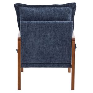 Poltrona da Interno a Forma di Nuvola con Struttura in Legno Massello e Braccioli, Rivestimento in Tessuto Chenille, Cuscino Lombare Decorativo - Product Image 6