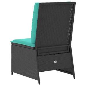 Canapé de jardin en polyrotin noir et turquoise avec coussin - Product Image 6