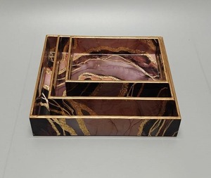 ถาดไม้เคลือบเอมเมล MDF สำหรับเสิร์ฟอาหาร ของว่าง ชา และตกแต่งโต๊ะในบ้านและห้องครัว - Product Image 1