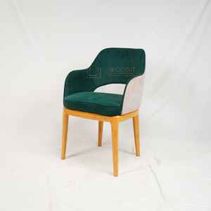 Chaise de salle à manger moderne de luxe en bois massif avec dossier confortable et assise en cuir, mobilier portable pour la maison, les restaurants, les hôtels et les entrepôts - Product Image 1