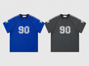 เสื้อยืดผู้ชายขายส่ง ปักลายเรียบง่าย ผ้าฝ้าย 100% ผ้าถักเนื้อละเอียด แขนสั้น ทรงหลวม สตรีทแวร์แบบสั่งทำได้ - Product Image 3