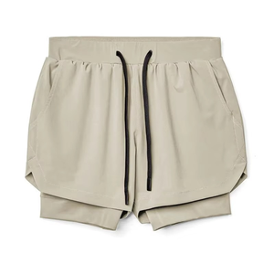 Pantalones Cortos Deportivos 2 en 1 para Hombre, de Secado Rápido, para Entrenamiento en Gimnasio, con Forro de Compresión, Ropa Deportiva - Product Image 3
