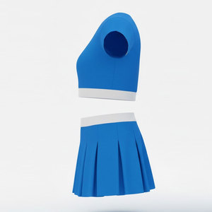 Uniforme de Porristas Personalizado, Vestido de Poliéster y Spandex Elástico, Sin Mangas, Falda Plisada, Espalda Recortada, Fabricante OEM - Product Image 3