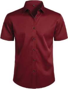 Custom Logo <b>Half</b> Sleeve Dress <b>Shirt</b> Men's Professional Office Uniform Poplin Breathable <b>Button</b> Up Smart Business Casual Premium - Product Image 1