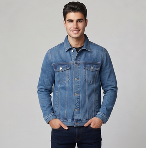 Blousons en jean d'hiver pour hommes de haute qualité, style décontracté urbain, avec imprimé au dos, col rabattu - Product Image 5