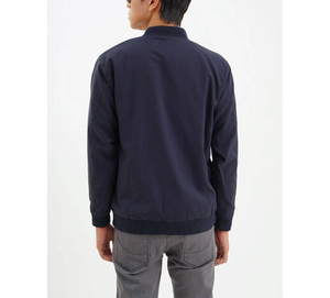 Blouson bomber bleu marine pour homme, coupe classique, col montant, fermeture éclair, style décontracté, vêtement d'automne, matière polyester - Product Image 2