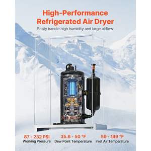 Secador de Aire Refrigerado Industrial de 125 CFM, Compresores de 20 HP, 25 HP, 30 HP, Panel de Control con Pantalla a Color, Drenaje Automático, Enfriador de Aire - Product Image 3