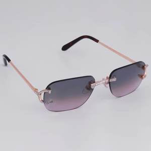 Durable Moissanite Diamond Sunglasses with UV400 Anti-Reflective Lenses Square Luxury Fashion <b>Eyewear</b> for Casual and Outdoor - Product Image 3