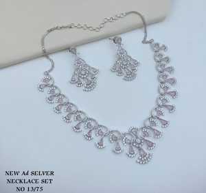 Conjunto de collar de lujo chapado en plata con diamantes americanos, elegante diseño de ondas, piedras de circonita cúbica rojo rubí y rosa, para novias. - Product Image 4