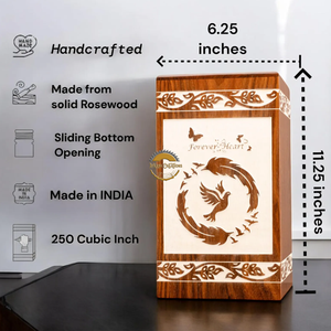 AYAANS Rosewood wooden Hand Carved Wooden Hot Selling cremation Urn <b>Box</b> for Adult Ashes Wholesale Cremation Urns (6X6X11)IN - Product Image 3