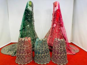 Majestic Velvet Lehenga avec Crop Top, Full Trail & Heavy Jarkan Embellissements Premium Wedding Collection 2025 - Product Image 5